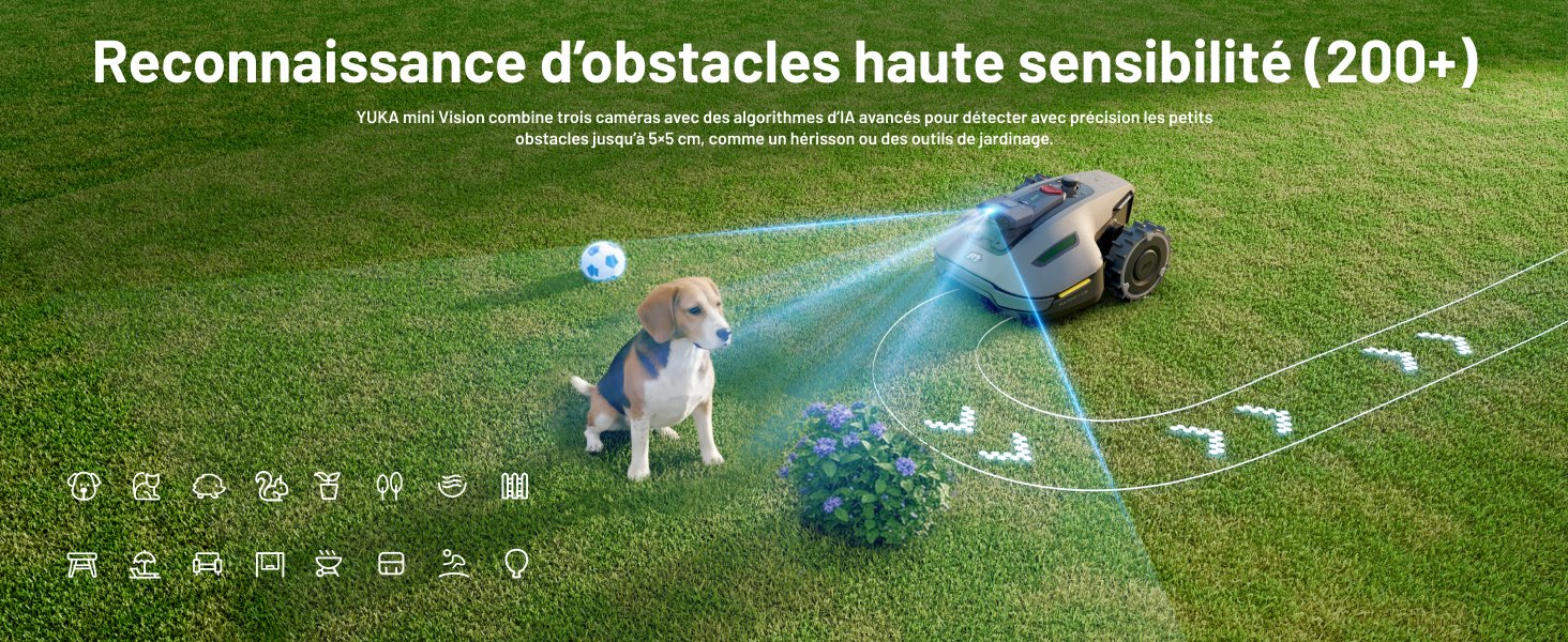 Robot tondeuse sans fil périphérique 700 m² triple caméra Robot tondeuse sans fil périphérique 700 m² triple caméra