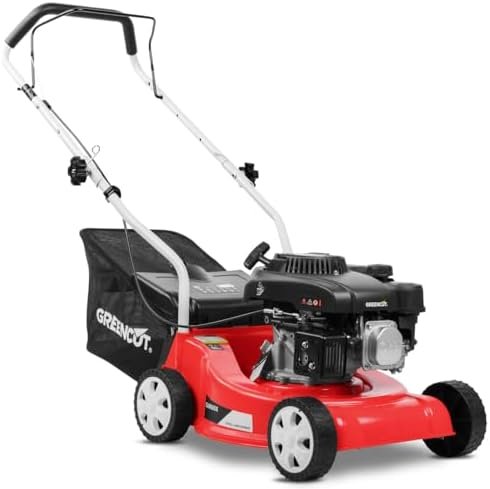 Tondeuse à gazon à essence 4 temps 139 cm³ bac 35 L coupe 39 cm hauteur 25–75 mm Tondeuse à gazon à essence 4 temps 139 cm³ bac 35 L coupe 39 cm hauteur 25–75 mm