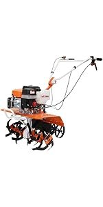 Motobineuse rotofraise arrière 480 mm moteur 4 temps 212 cm³ 7 CV 1 avant 1 arrière profondeur 150 mm réservoir 3,6 L Motobineuse rotofraise arrière 480 mm moteur 4 temps 212 cm³ 7 CV 1 avant 1 arrière profondeur 150 mm réservoir 3,6 L