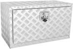 VEVOR Boîte à Outils pour Camion 152,4×61×61 cm Coffre sous-châssis Fixation Inférieure Caisse de Stockage en Alliage d'Aluminium Solide avec Serrure et Clés pour Remorque Pick-up Véhicules Transport