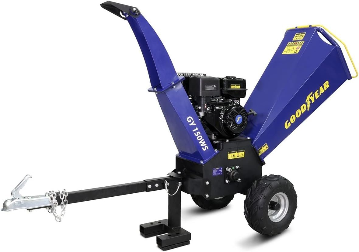 Goodyear – Broyeur de végétaux Thermique Professionnel 15 CV, Moteur Essence OHV 4T, capacité de Coupe Ø12 cm, démarrage électrique, pour Jardins Parcs et terrains arborés Goodyear – Broyeur de végétaux Thermique Professionnel 15 CV, Moteur Essence OHV 4T, capacité de Coupe Ø12 cm, démarrage électrique, pour Jardins Parcs et terrains arborés