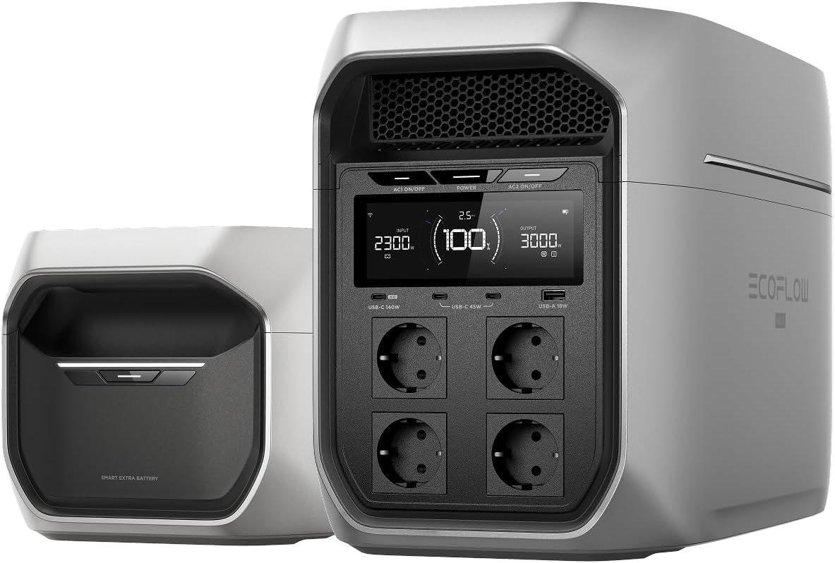 Station électrique Portable EF EcoFlow Delta 3 Max Plus 2048 Wh, capacité jusqu'à 10 kWh, LiFePO4, Sortie CA 3000 W, Charge 0 à 80% en 47 Min, ASI 10 ms, générateur Solaire pour Maison, Camping, RV Station électrique Portable EF EcoFlow Delta 3 Max Plus 2048 Wh, capacité jusqu'à 10 kWh, LiFePO4, Sortie CA 3000 W, Charge 0 à 80% en 47 Min, ASI 10 ms, générateur Solaire pour Maison, Camping, RV