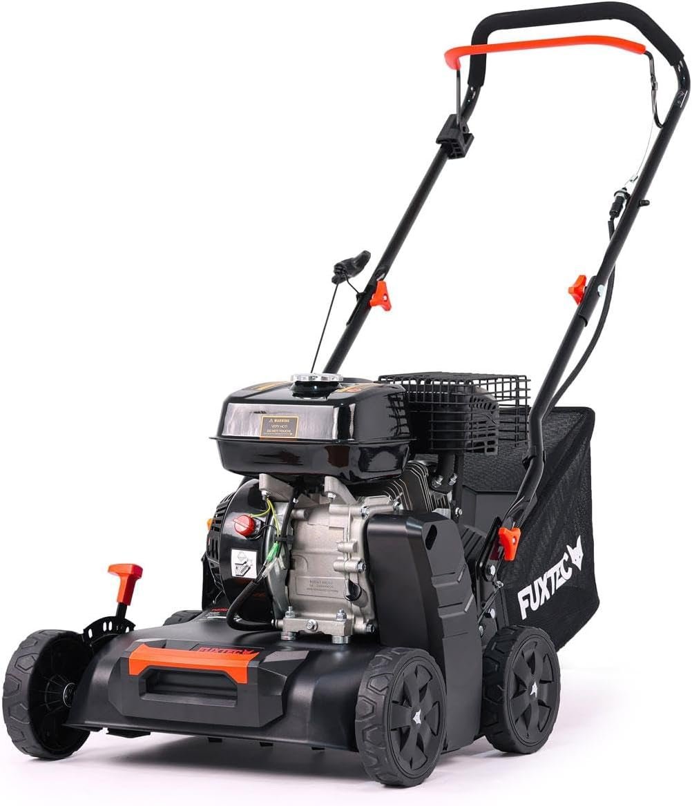 FUXTEC Scarificateur Aérateur Thermique 3en1 FX-BV240 Moteur 4 temps 4,1kW rouleau 18 lames et 24 griffes à ressort Poignée de transport et bac de ramassage de 45L FUXTEC Scarificateur Aérateur Thermique 3en1 FX-BV240 Moteur 4 temps 4,1kW rouleau 18 lames et 24 griffes à ressort Poignée de transport et bac de ramassage de 45L