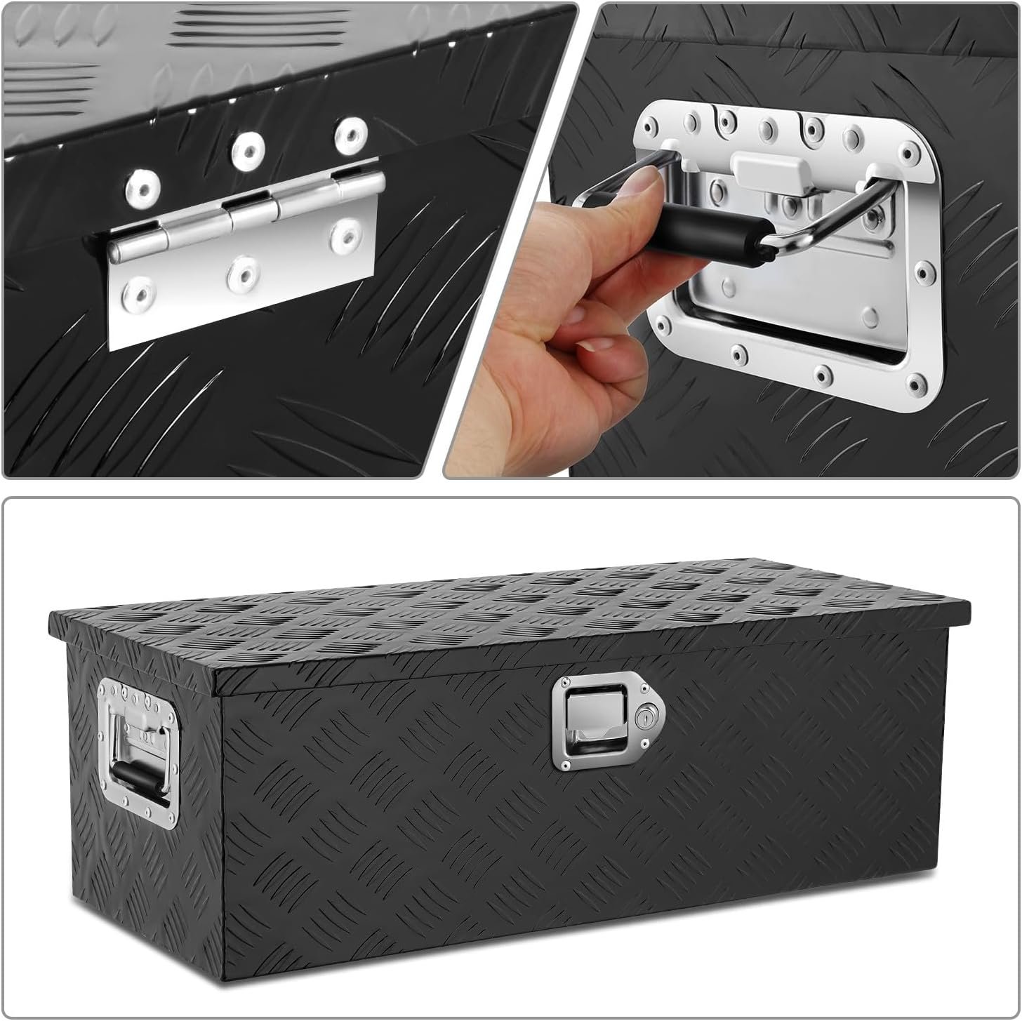 Boîte à outils aluminium pour camion 78,7 x 33 x 29,2 cm avec serrure Boîte à outils aluminium pour camion 78,7 x 33 x 29,2 cm avec serrure