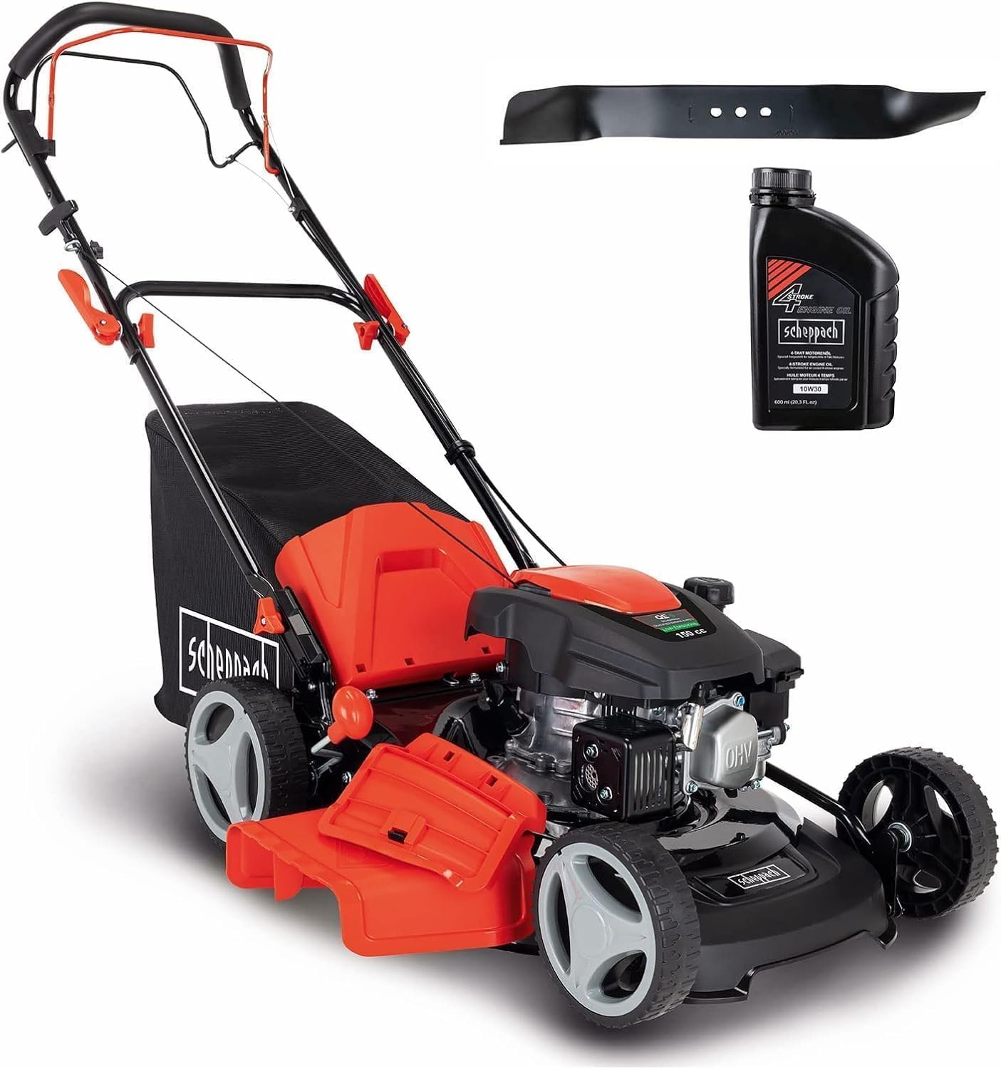 Scheppach Tondeuse à Gazon Thermique MS161-46 | Autotractée | Moteur 4T de 150cm3 | Largeur de Coupe 46cm | 55 litres | Ejection Latérale & Fonction Mulching Lame + Huile Moteur Scheppach Tondeuse à Gazon Thermique MS161-46 | Autotractée | Moteur 4T de 150cm3 | Largeur de Coupe 46cm | 55 litres | Ejection Latérale & Fonction Mulching Lame + Huile Moteur