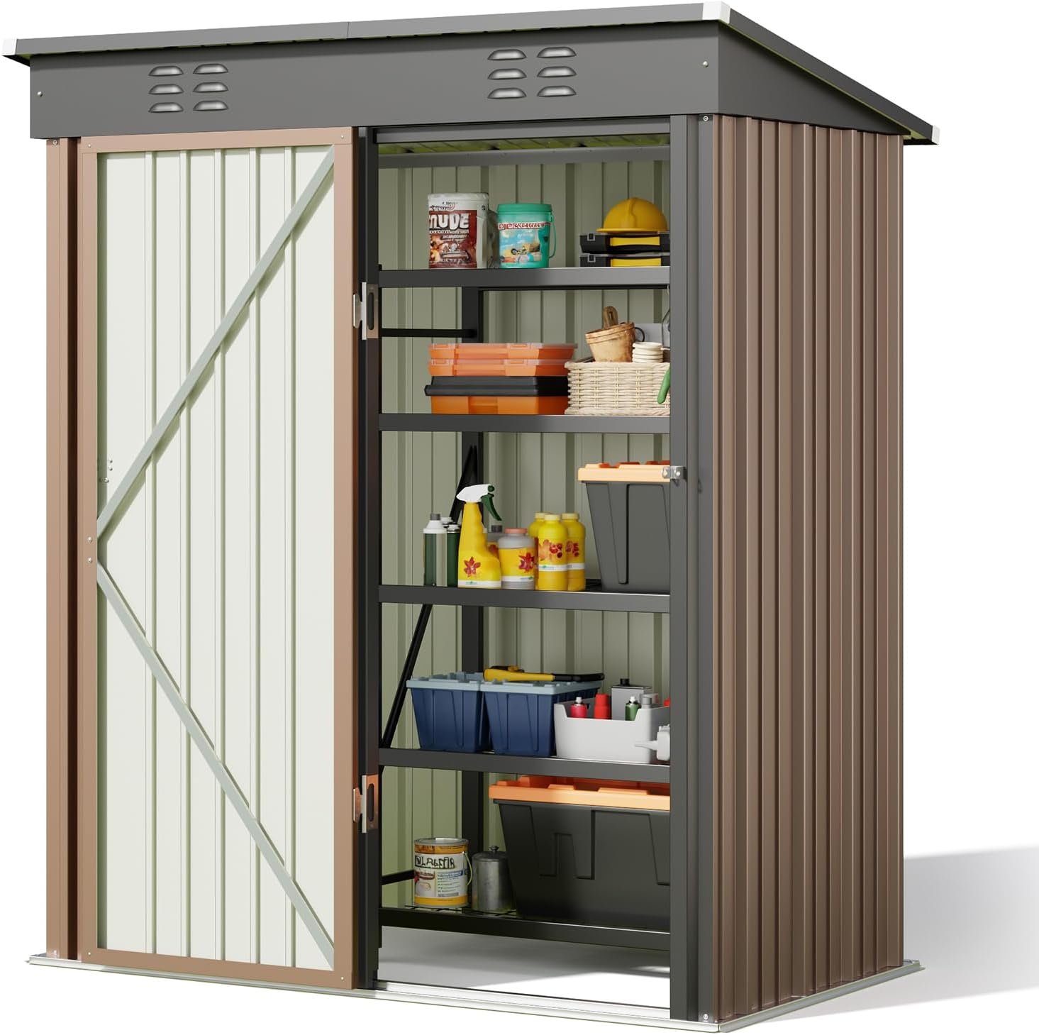 Bealife Abri de Jardin en Métal Abri à Outils, Abri à Outils en Acier Galvanisé, Abri de Rangement Extérieur Maison de Jardin 180x162x95 cm pour Pelouse de Patio d'arrière-Cour Gris Bealife Abri de Jardin en Métal Abri à Outils, Abri à Outils en Acier Galvanisé, Abri de Rangement Extérieur Maison de Jardin 180x162x95 cm pour Pelouse de Patio d'arrière-Cour Gris