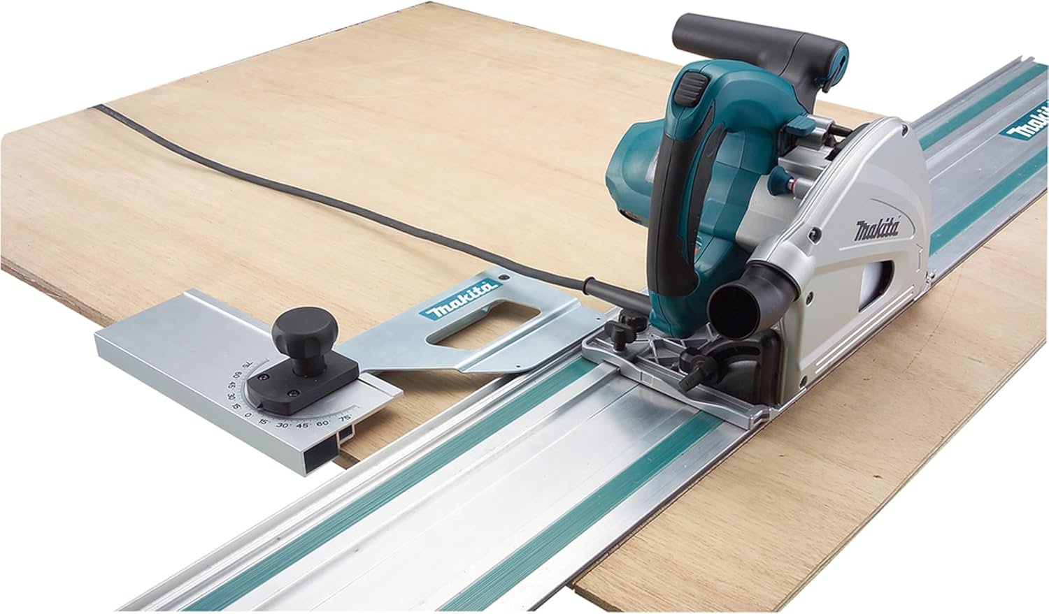 Scie plongeante 1300 W lame 165 mm rail de guidage profondeur coupe 56 mm 5200 tr/min Scie plongeante 1300 W lame 165 mm rail de guidage profondeur coupe 56 mm 5200 tr/min