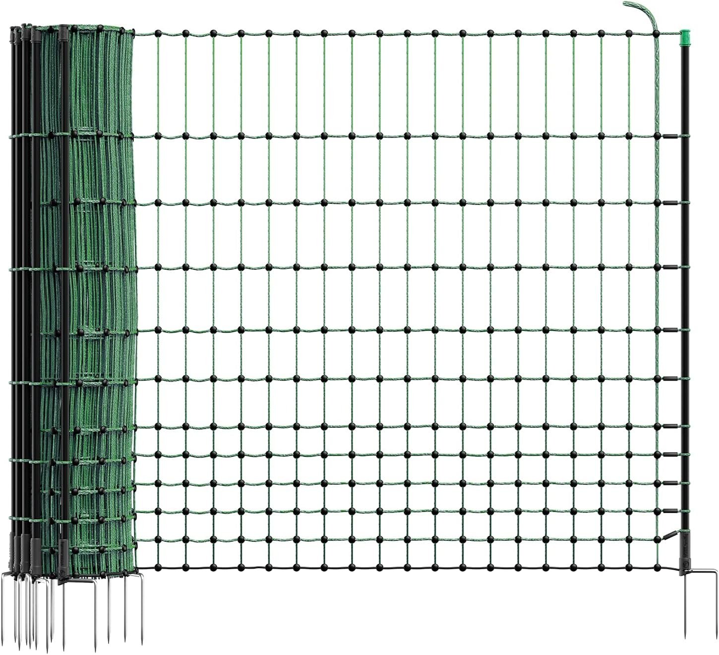 Filet pour volailles non électrifiable 50 m hauteur 112 cm 16 piquets vert Filet pour volailles non électrifiable 50 m hauteur 112 cm 16 piquets vert