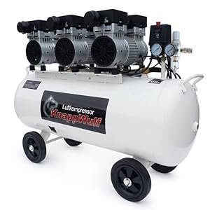 Compresseur d’air 100 L 8 bar sans huile 590 l/min 3300 W avec séparateur d’eau et réducteur de pression Compresseur d’air 100 L 8 bar sans huile 590 l/min 3300 W avec séparateur d’eau et réducteur de pression