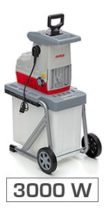 Broyeur de végétaux électrique 3000 W rotor 44 mm bac 60 L avec sécateur et lunettes Broyeur de végétaux électrique 3000 W rotor 44 mm bac 60 L avec sécateur et lunettes