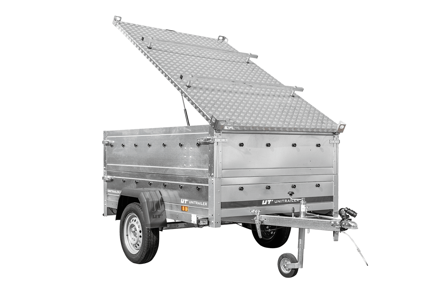 Remorque légère 200×125 UNITRAILER GARDEN 201 KIPP côtés BIS capot aluminium PTAC 750 kg Remorque légère 200×125 UNITRAILER GARDEN 201 KIPP côtés BIS capot aluminium PTAC 750 kg