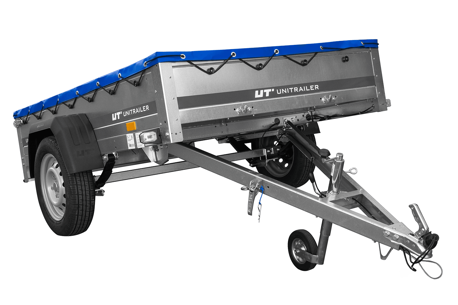 Remorque sur ressorts UNITRAILER Garden 201/R KIPP 200×125 châssis H-0 bâche bleue 750 kg Remorque sur ressorts UNITRAILER Garden 201/R KIPP 200×125 châssis H-0 bâche bleue 750 kg